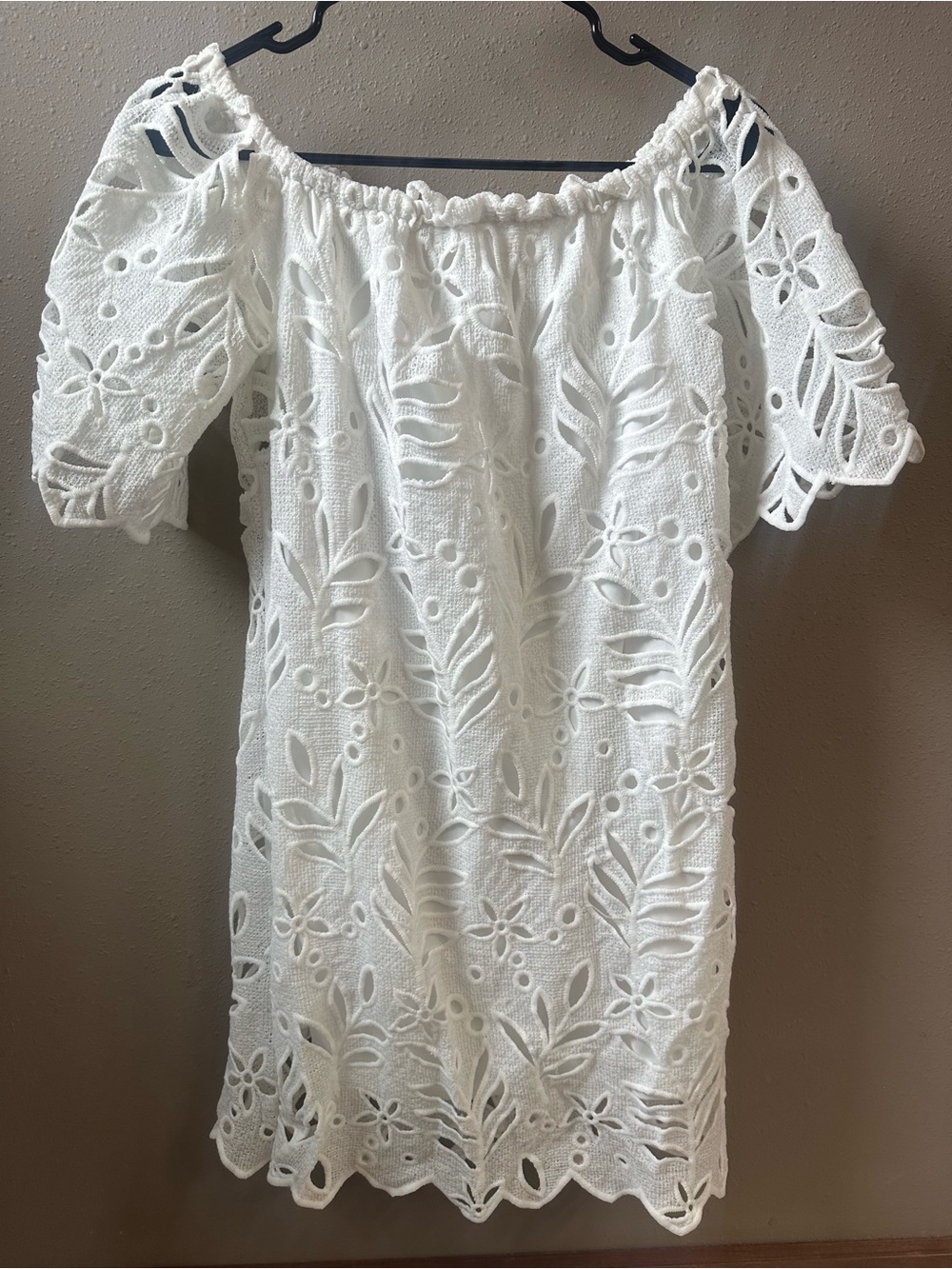 White Eyelet Off-Shoulder Summer Dress